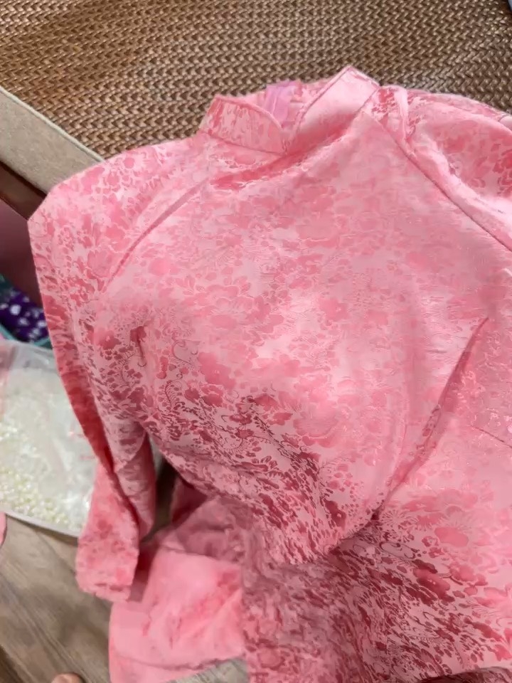 SET ÁO DÀI TƠ HỒNG NỮ
