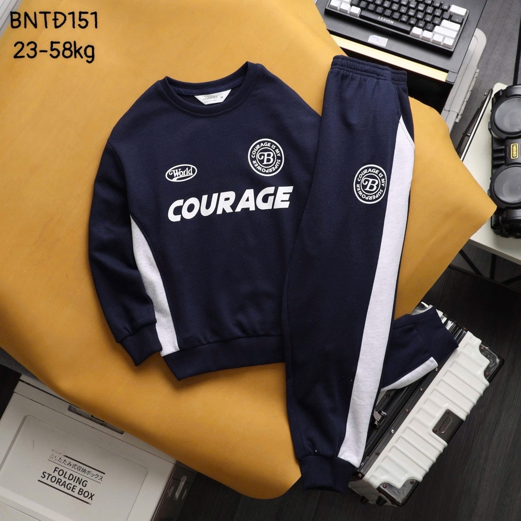 BỘ DÀI NỈ COURAGE PRACTICAL PHỐI MÀU BÉ TRAI SIZE ĐẠI