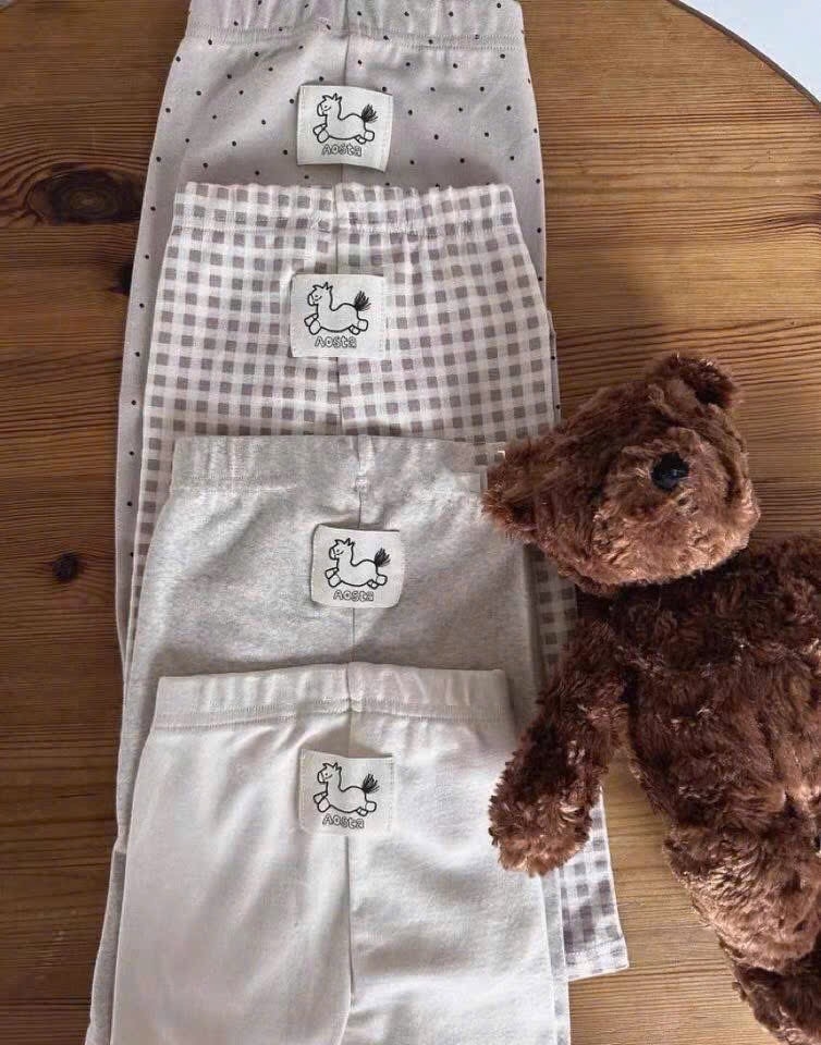 SET 4 QUẦN ZIP DÀI CO GIÃN TONE HÀN BÉ TRAI BÉ GÁI (SALE 111k)
