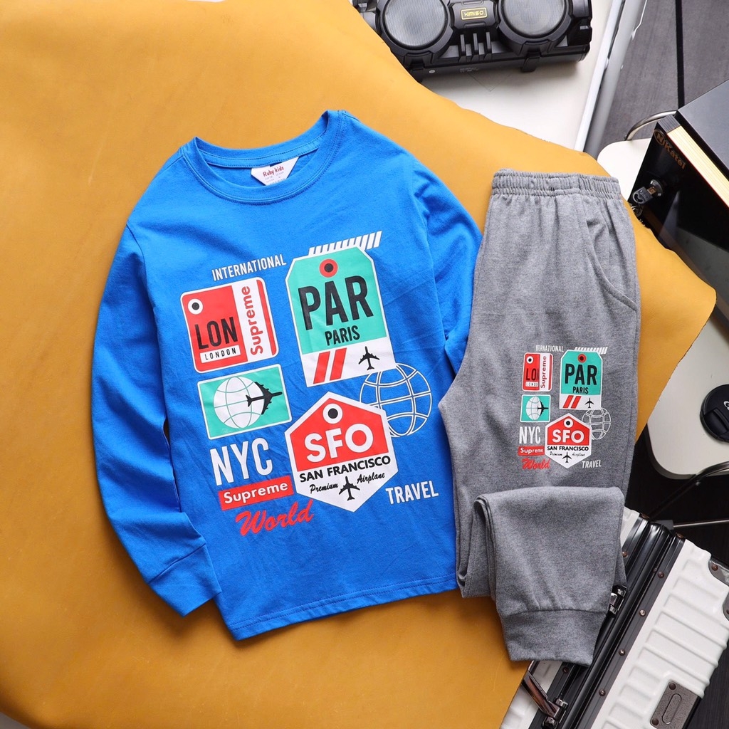 SET BỘ DÀI TAY SIZE ĐẠI 6 MÀU BÉ TRAI