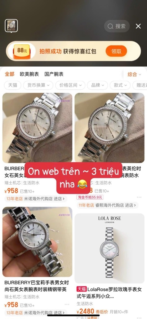 PHỤ KIỆN - ĐỒNG HỒ BUBBER .Y XUẤT LIKE AUTH NỮ