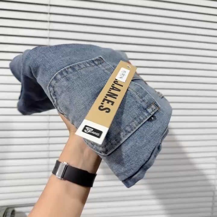 QUẦN SUÔNG JEAN NỮ CẠP DA TÚI NẮP