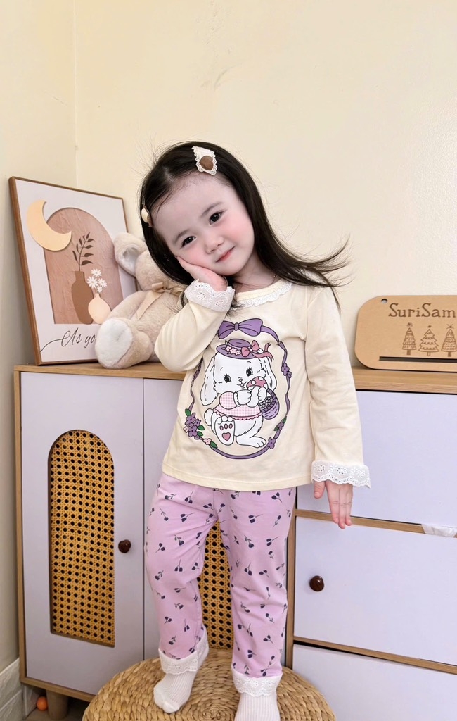 SET BỘ DÀI REN QUẦN TÍM BÉ GÁI SẴN