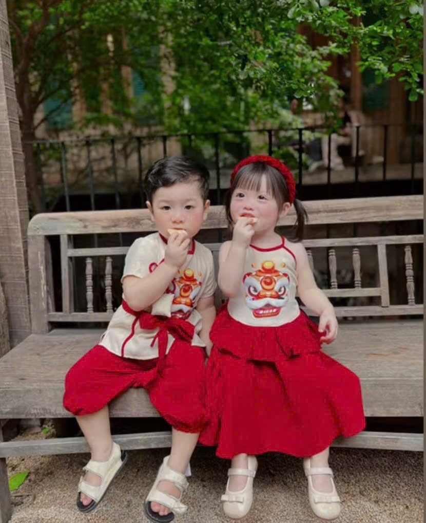 SET TRUNG THU KỲ LÂN ĐỎ BE BÉ TRAI BÉ GÁI SẴN