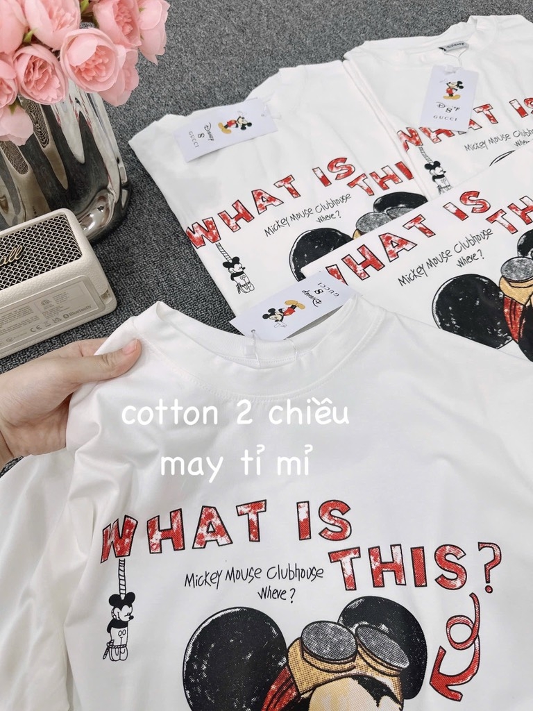 ÁO PHÔNG DISNEY TRẮNG CỘC TAY NỮ SẴN