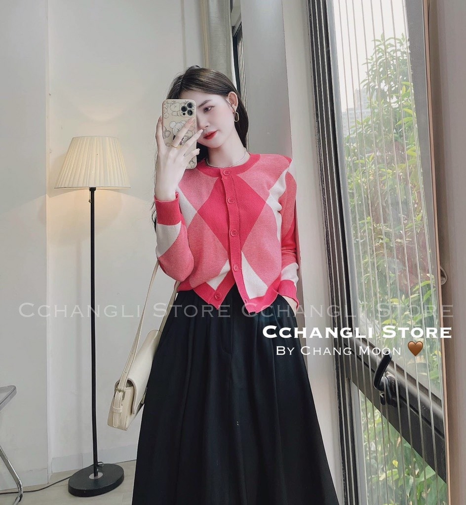 ÁO LEN CARDIGAN TRÁM HỒNG - BE - ĐEN ( XẢ 79k)