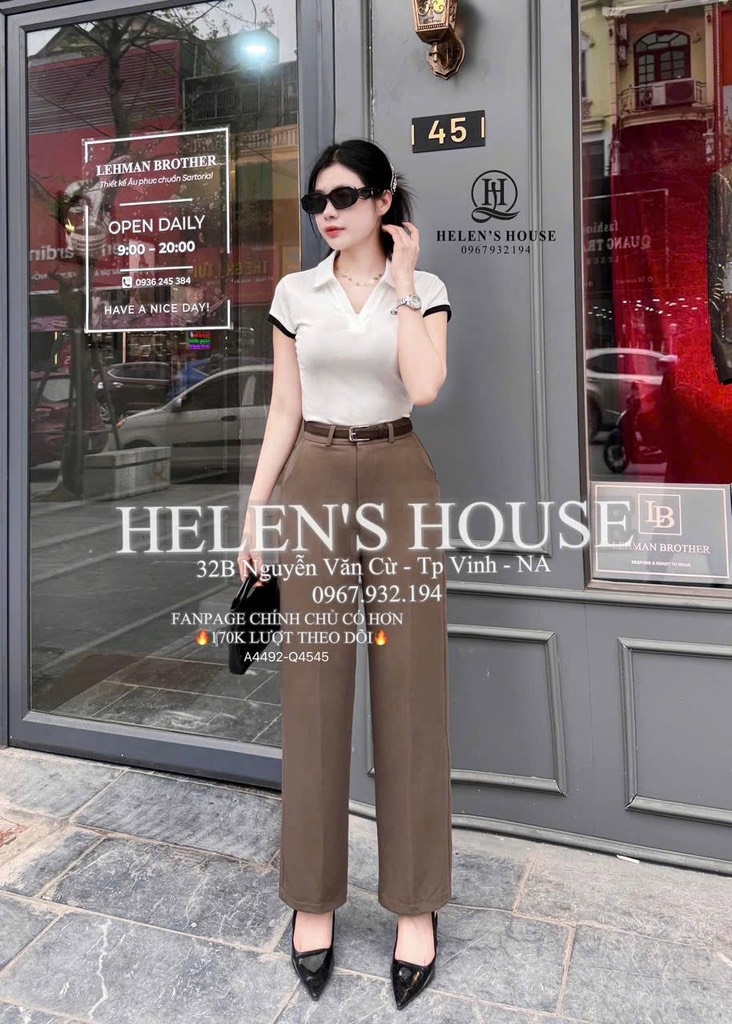 ÁO CỔ V PHỐI TAY ĐÍNH TAG NỮ SẴN