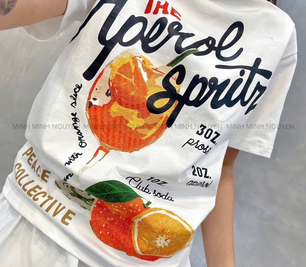 ÁO PHÔNG TRẮNG HOẠ TIẾT LY CAM NỮ SẴN (XẢ 30k)