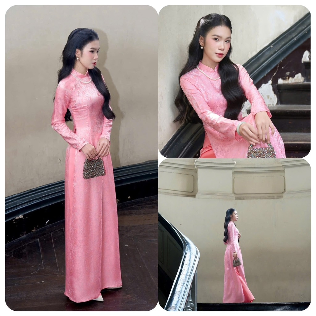 SET ÁO DÀI TƠ HỒNG NỮ