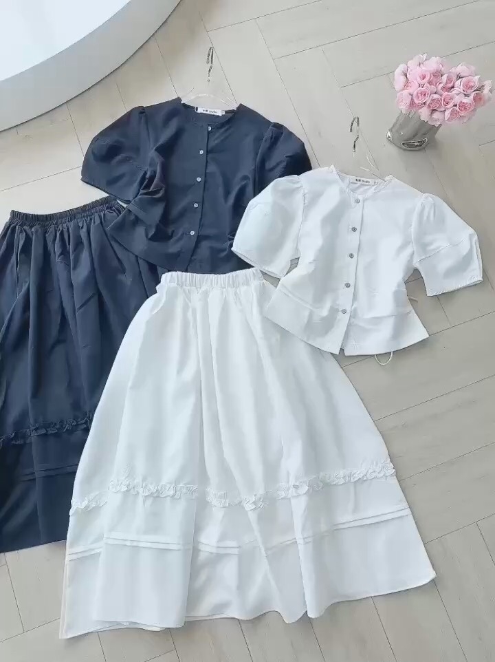 SET ÁO LI SƯỜN MIX CV BÈO DÀI NỮ SẴN