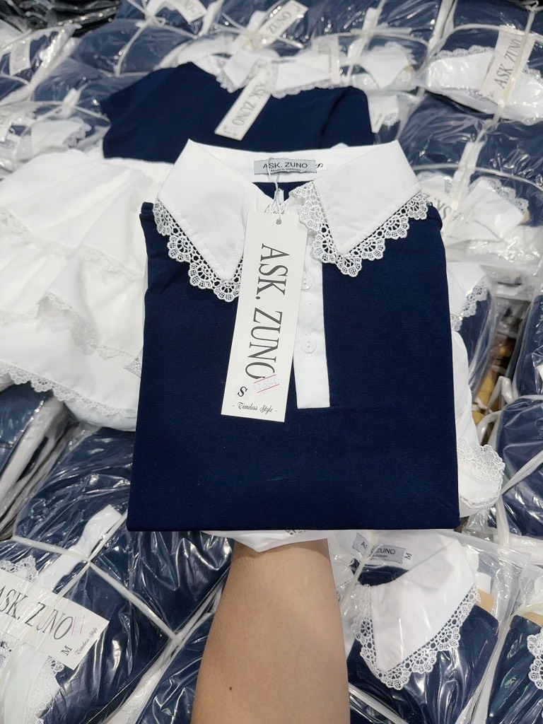 SET ÁO BÈO CHÂN VÁY TẦNG TRẮNG NỮ