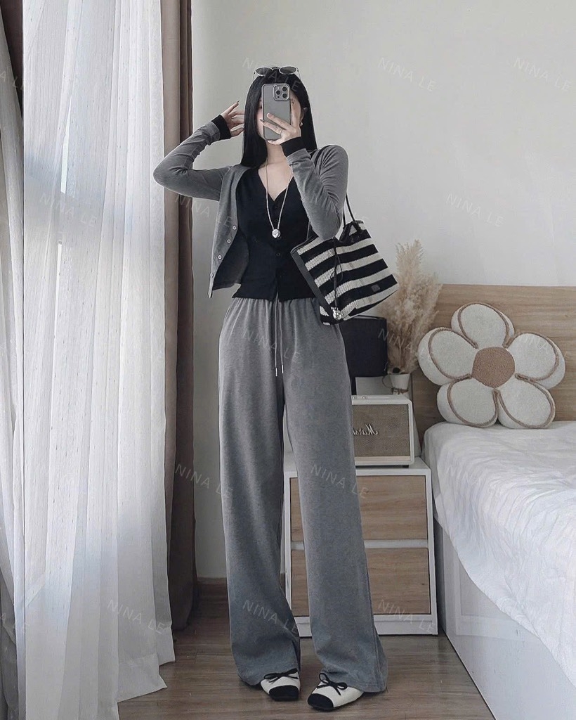BỘ DÀI XÁM TĂM LÔNG NỮ THU ĐÔNG