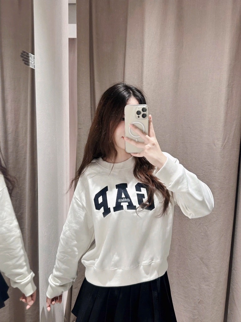 ÁO GAP XUẤT 2 MÀY XANH THAN TRẮNG NỮ SẴN