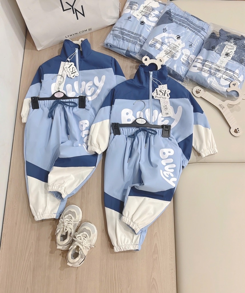 SET BỘ GIÓ DÀI BLUEY MÀU XANH BÉ TRAI