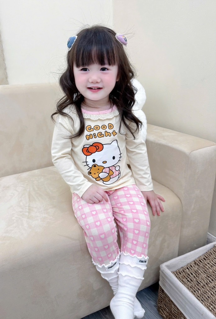SET 2 BỘ DÀI MÈO HELLO KITTY TONE BE BÉ GÁI SẴN (SALE 99k)