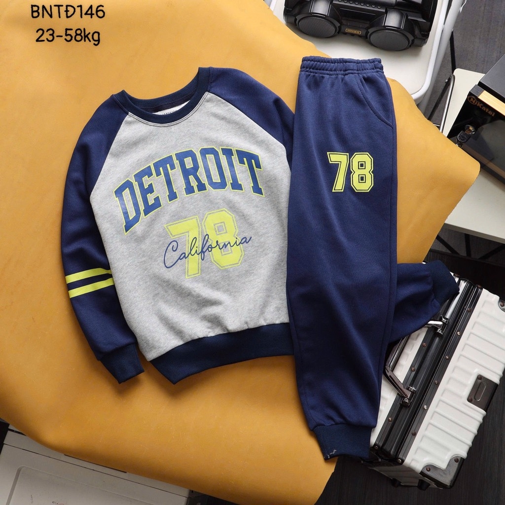 BỘ NỈ DÀI DA CÁ XUẤT PHỐI MÀU JUSTICE MEAGER COURAGE SIZE ĐẠI BÉ TRAI