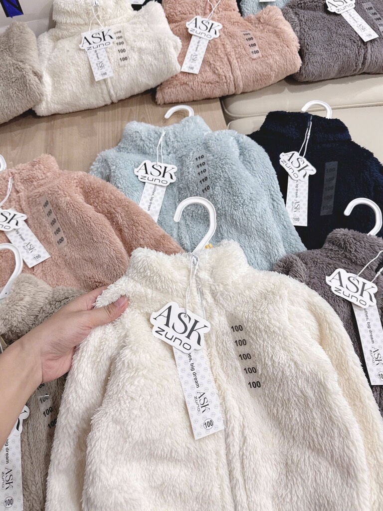 ÁO KHOÁC LÔNG DÀI BASIC 6 MÀU BÉ TRAI BÉ GÁI