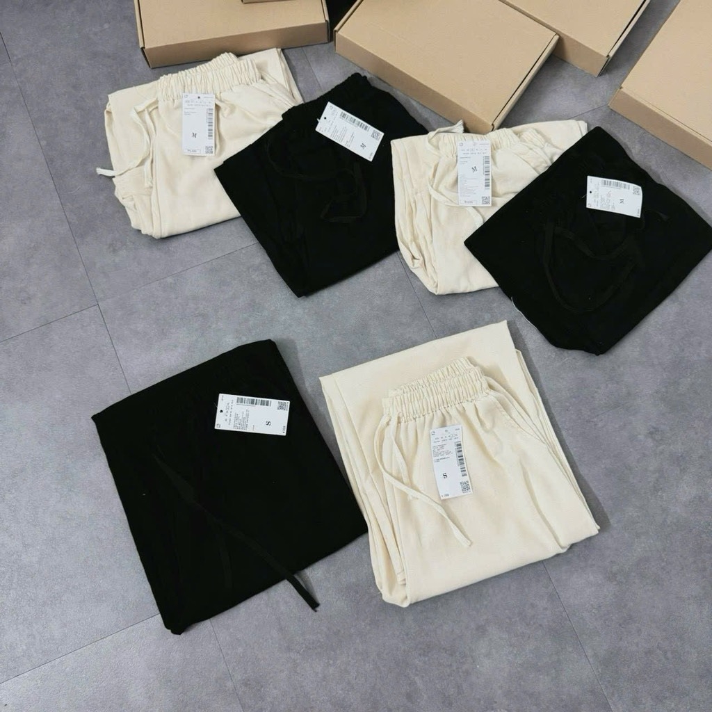 SET 2 QUẦN SUÔNG ĐEN BE CHUN DÂY NỮ