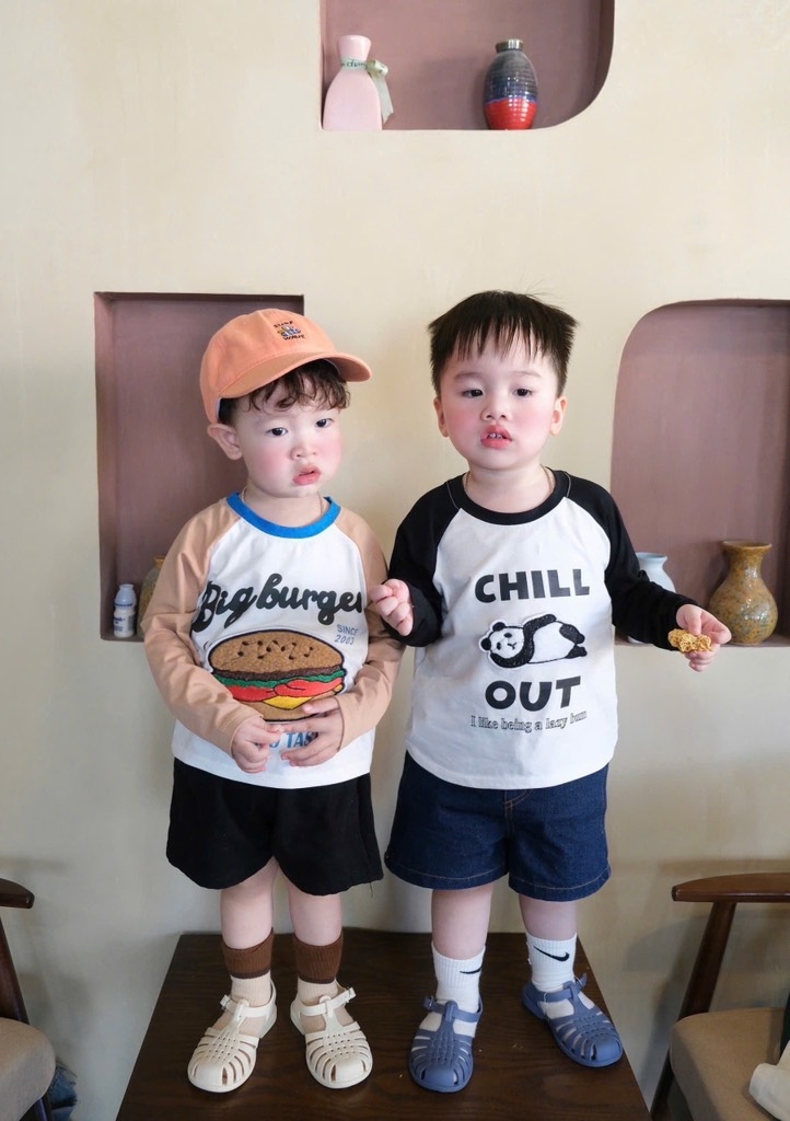 SET 3 ÁO Ô TÔ GẤU HAMBUGER DÀI TAY BÉ TRAI SẴN(XẢ 108k)