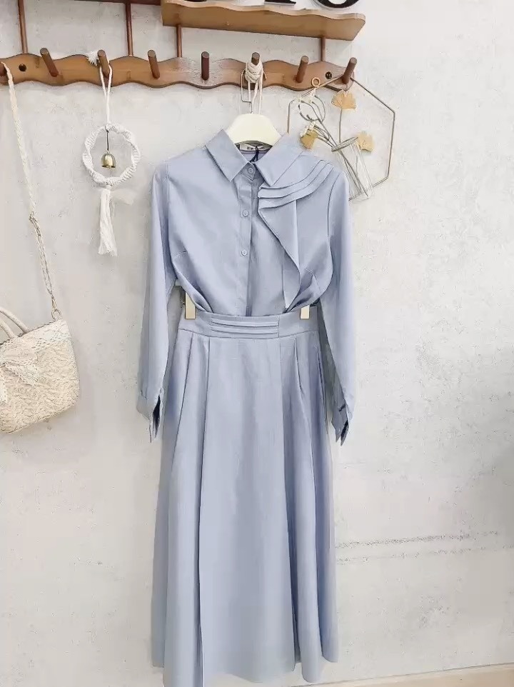 SET CỔ NƠ LỆCH XANH PASTEL NỮ SẴN