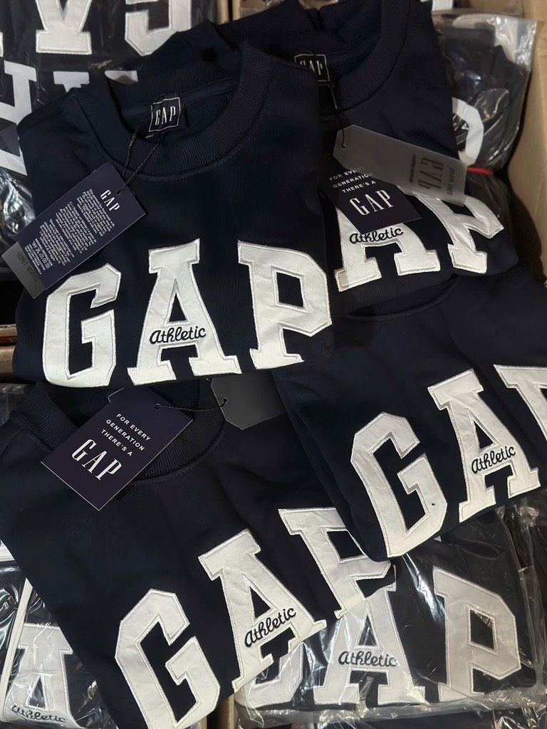 ÁO GAP XUẤT 2 MÀY XANH THAN TRẮNG NỮ SẴN