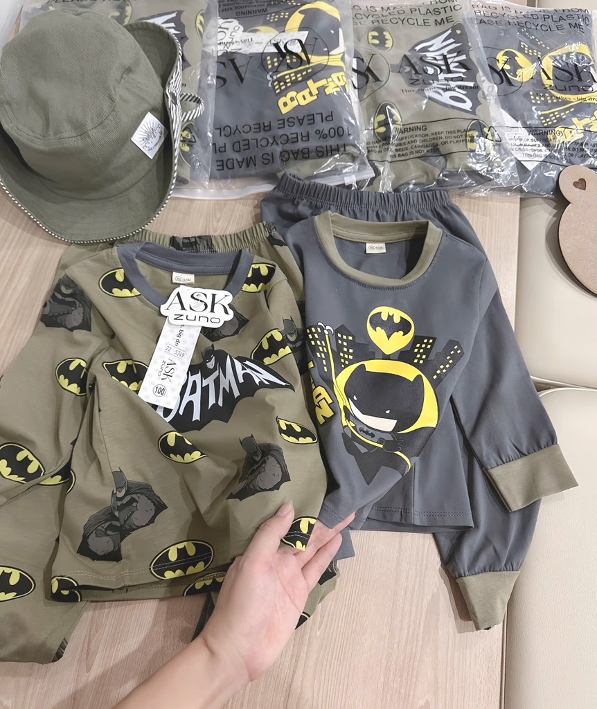 SET 2 BỘ DÀI BATMAN RÊU GHI BÉ TRAI