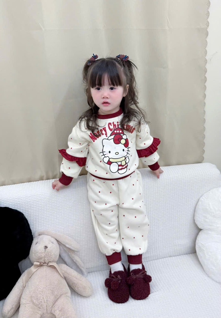 SET BỘ DÀI NỈ NOEL MERRY CHRISTMAS MÈO KT CHUỘT MK BÉ GÁI SẴN