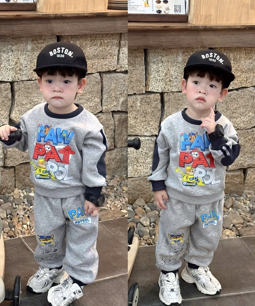 BỘ DÀI NỈ PAW PASTROL XÁM THAN BÉ TRAI