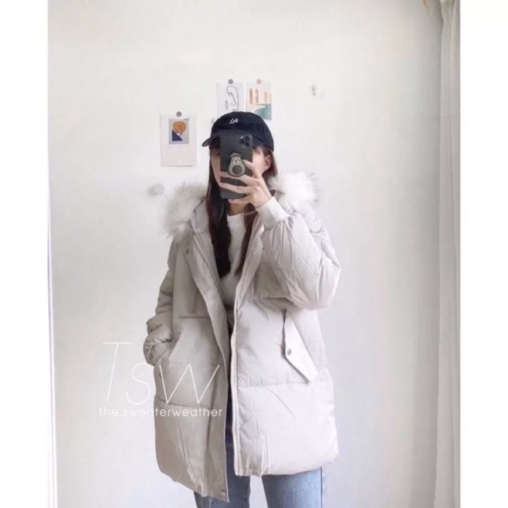 ÁO PHAO BÉO MŨ LÔNG 2 MÀU NỮ( XẢ 179k)