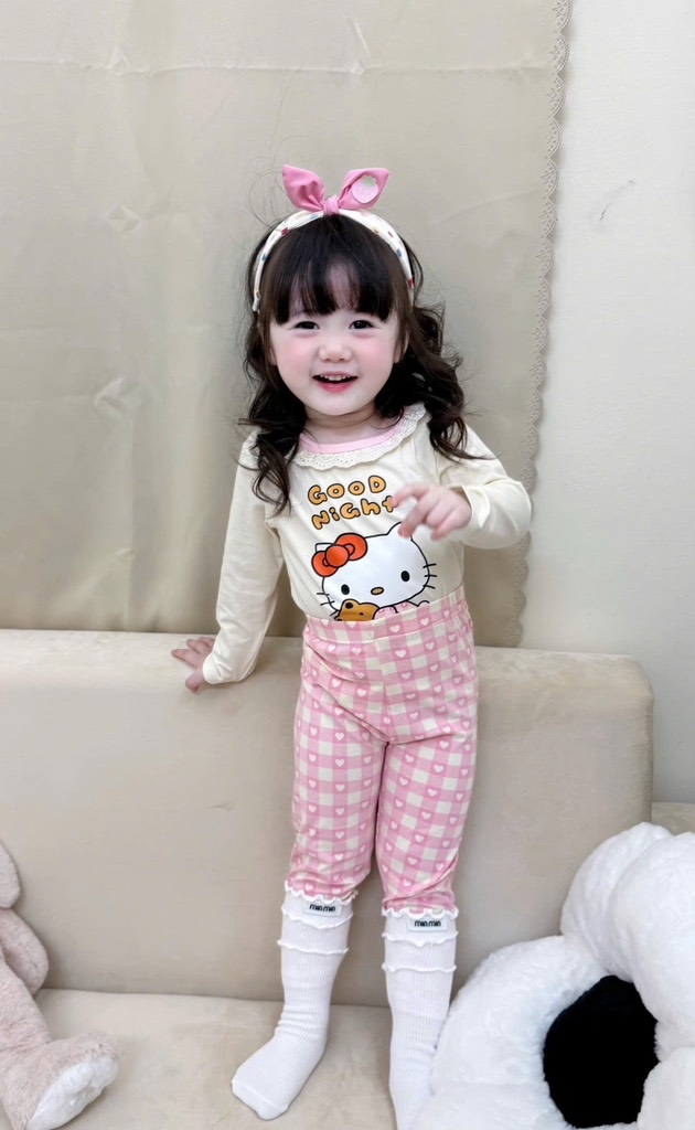 SET 2 BỘ DÀI MÈO HELLO KITTY TONE BE BÉ GÁI SẴN (SALE 99k)