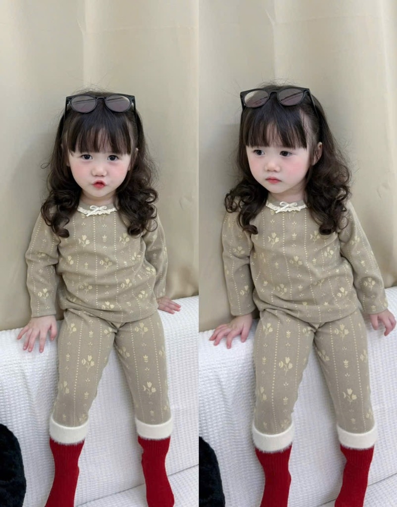 SET 2 BỘ DÀI GIỮ NHIỆT TONE HÀN BÉ GÁI