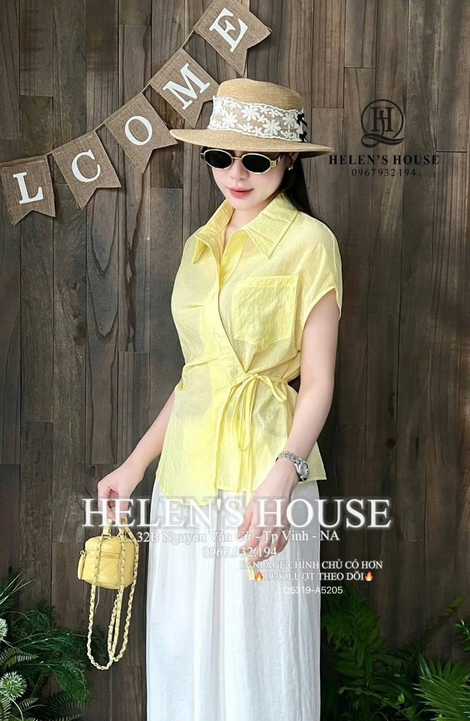 SET ÁO VÀNG QUẦN SUÔNG NỮ(XẢ 99k)