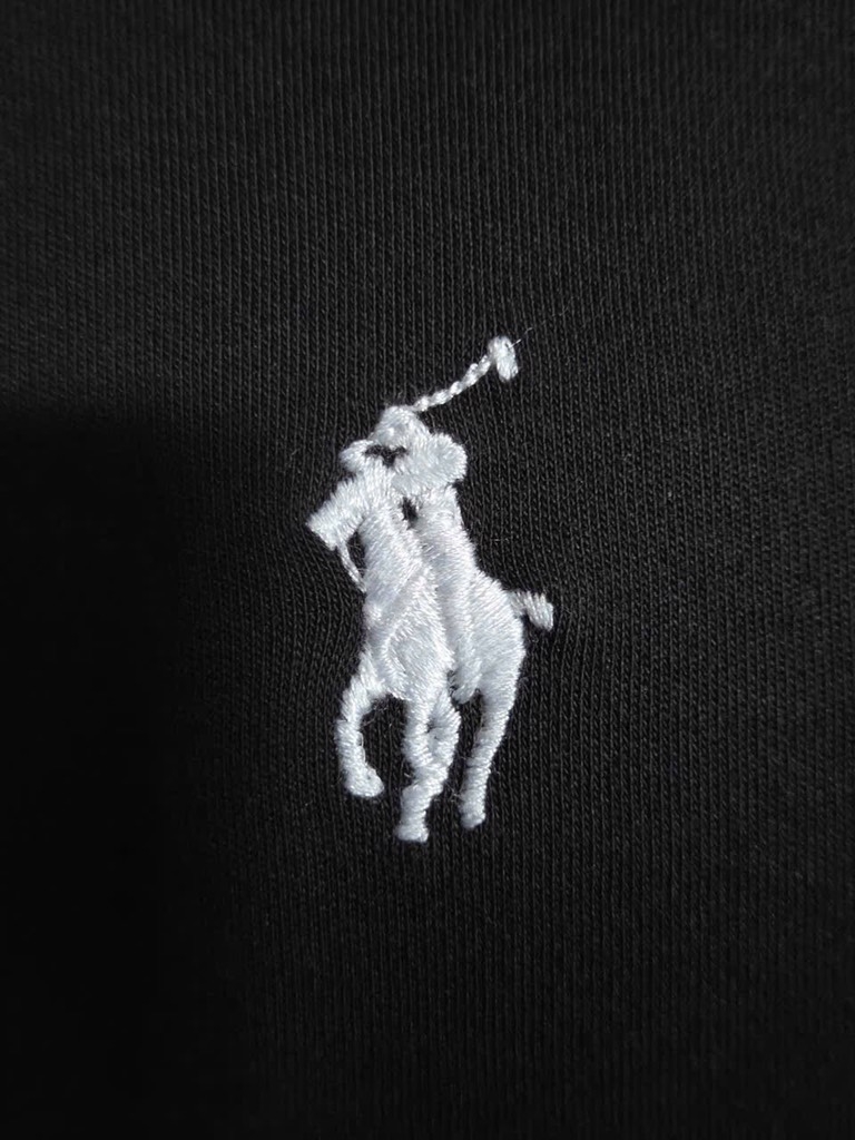 ÁO POLO ĐEN CỘC TAY THÊU NGỰA NỮ