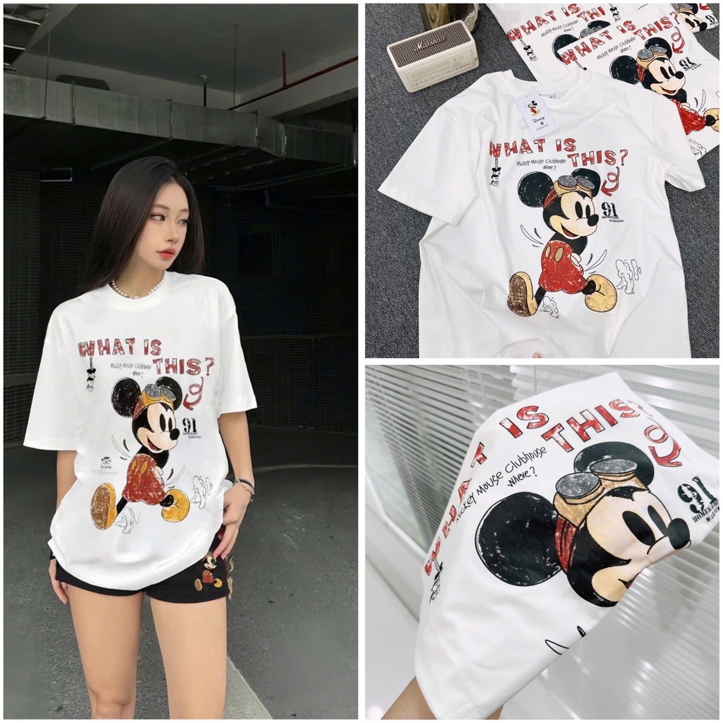 ÁO PHÔNG DISNEY TRẮNG CỘC TAY NỮ SẴN