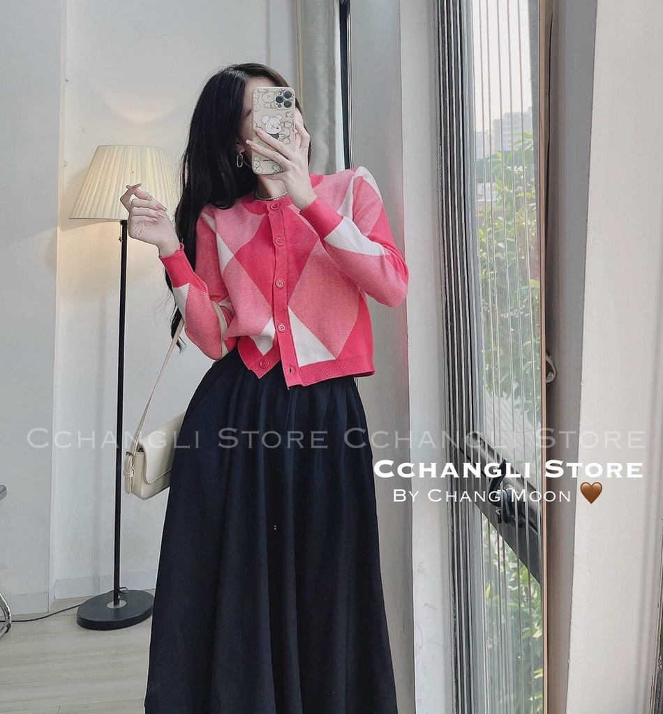 ÁO LEN CARDIGAN TRÁM HỒNG - BE - ĐEN ( XẢ 79k)