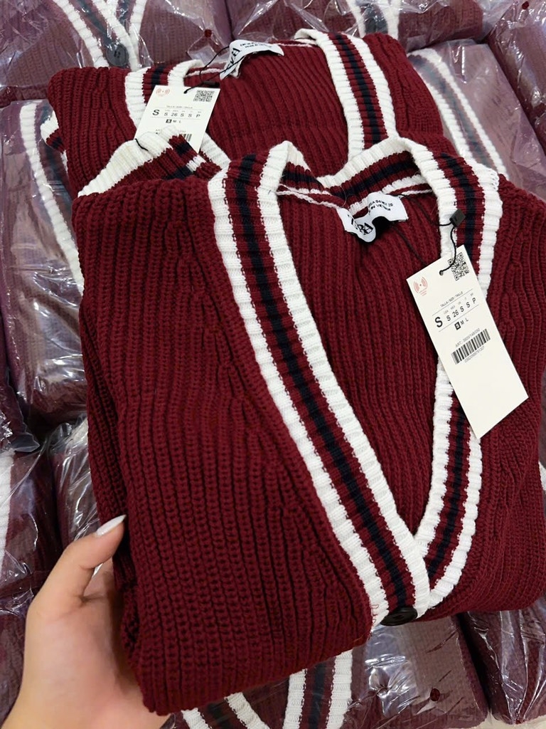 ÁO LEN CADIGAN MẬN Z.ARA PHỐI VIỀN NỮ THU ĐÔNG