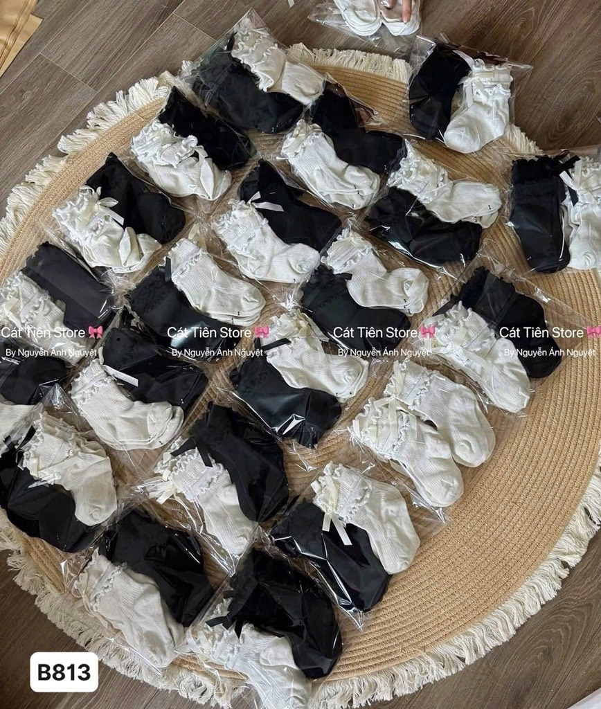 ĐỒ LÓT - SET 4 ĐÔI TẤT NƠ SIÊU XINH BÉ GÁI (SALE 41K)