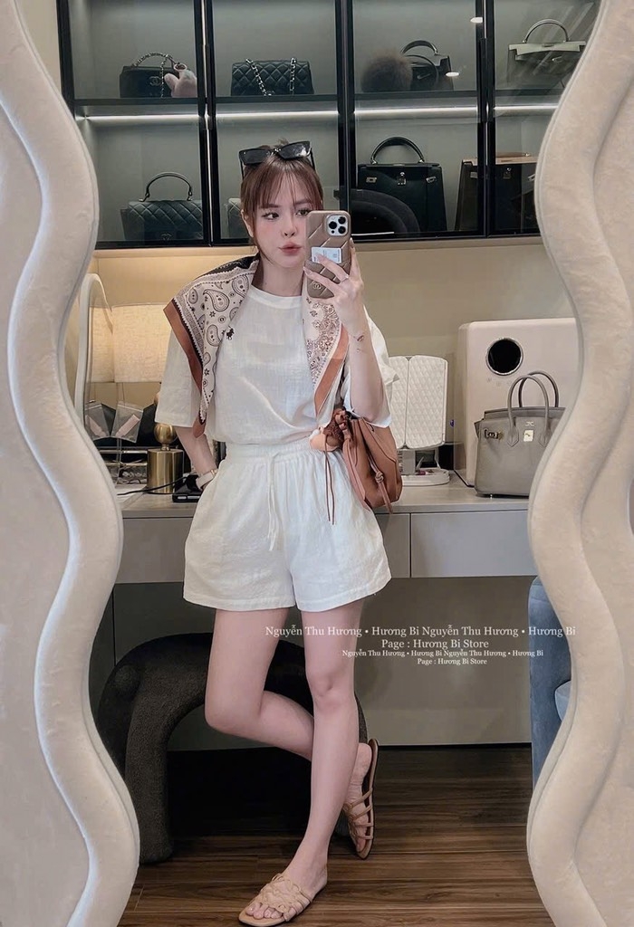 SET BỘ NỮ THÊU NGỰA KÈM KHĂN NỮ