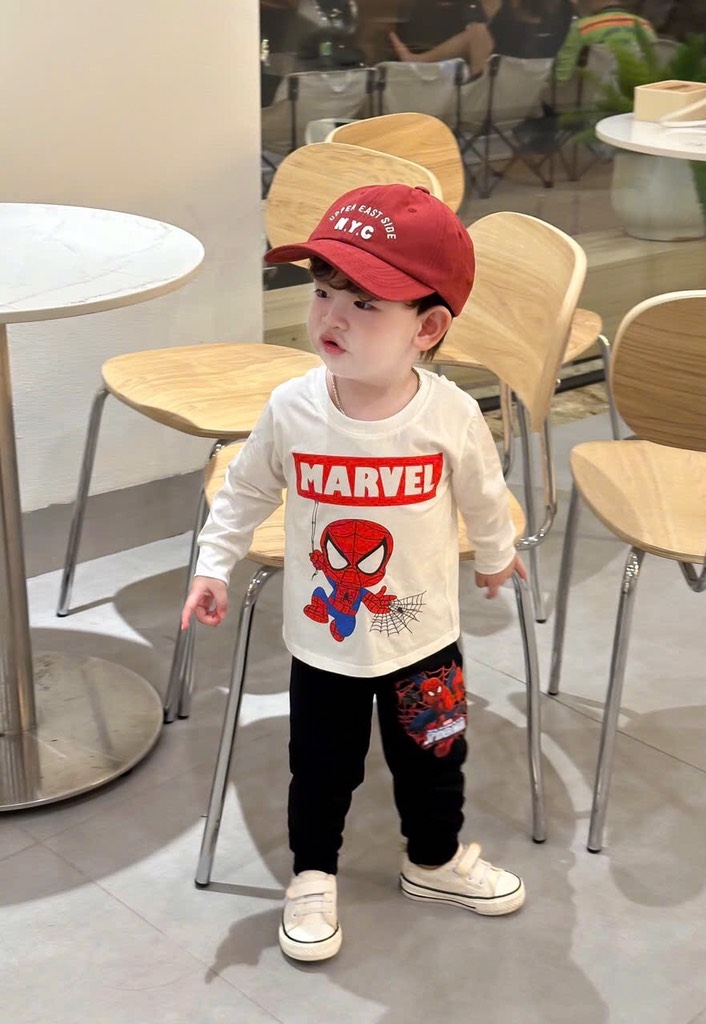 SET 3 BỘ DÀI TAY SPIDERMAN BATMAN BÉ TRAI SẴN