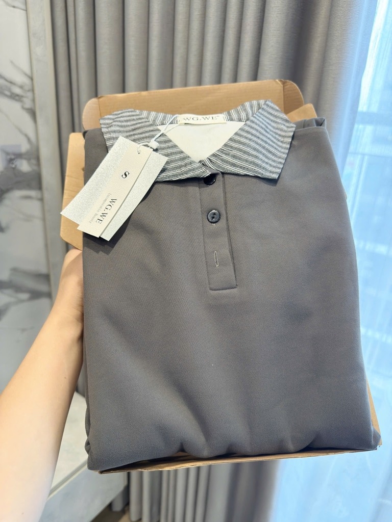 SÉT BỘ NỈ XÁM PHỐI BO CỔ BE NEW NỮ THU ĐÔNG SẴN