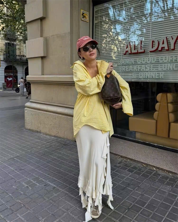 ÁO SƠ MI KẺ Z.ARA LI EO MẶC 2 KIỂU NỮ SẴN