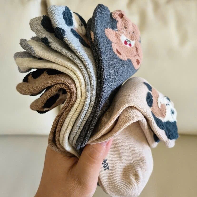 ĐỒ LÓT - SET 10 ĐÔI TẤT COTTON HÌNH ĐỘNG VẬT CUTE BÉ TRAI BÉ GÁI SẴN