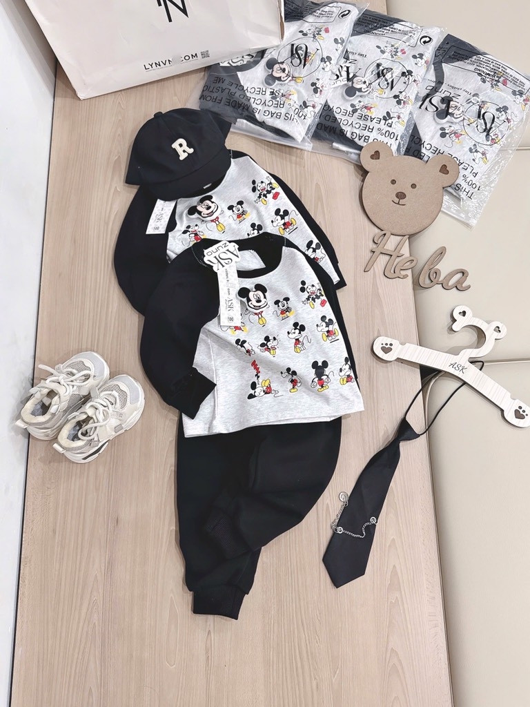 BỘ DÀI ÁO COTTON QUẦN CHÂN CUA MICKEY BÉ TRAI (SALE 59k)