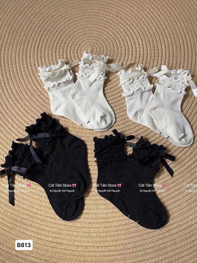 ĐỒ LÓT - SET 4 ĐÔI TẤT NƠ SIÊU XINH BÉ GÁI (SALE 41K)