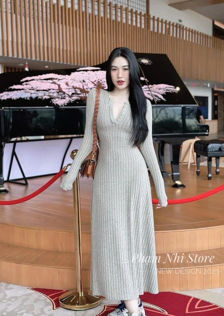 VÁY BODY TĂM ĐŨA LÔNG XÙ CAO CẤP 3M NỮ THU ĐÔNG