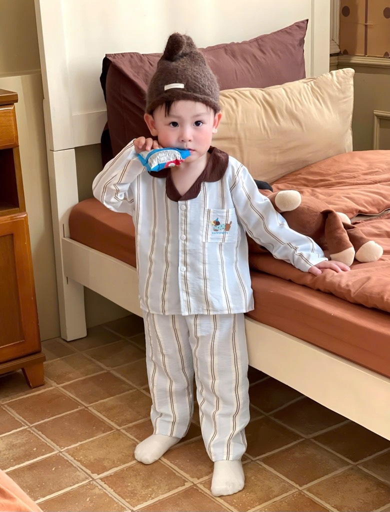 SET 2 BỘ DÀI PIZAMA TONE XANH CÚN KẺ BÉ TRAI