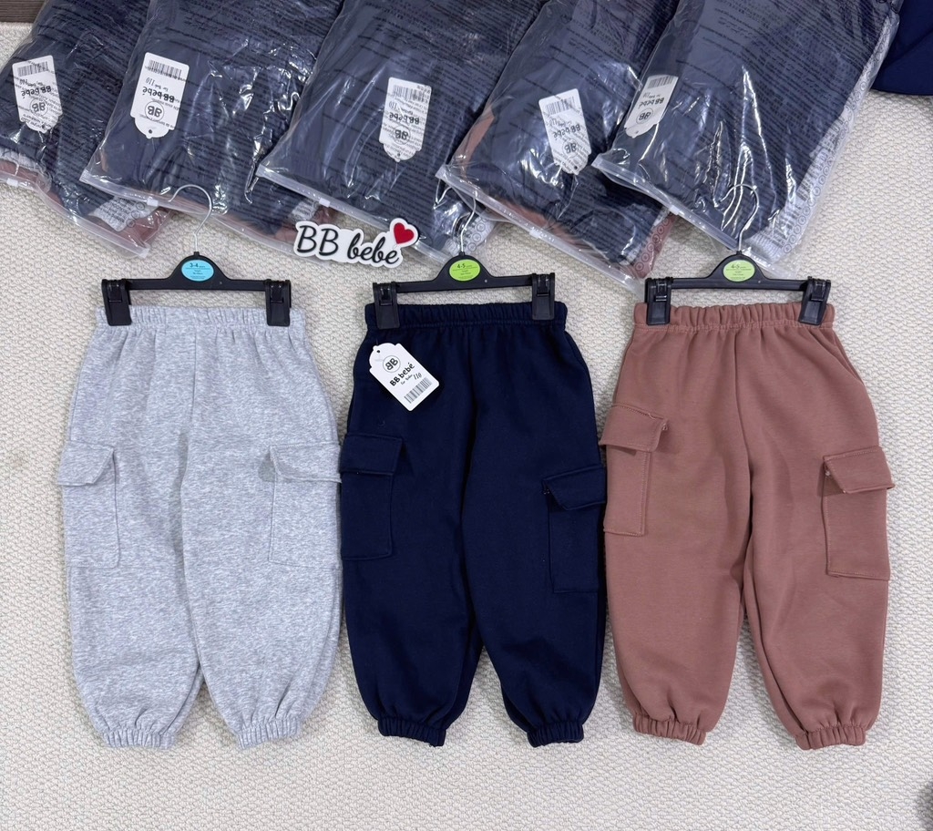 SET 3 QUẦN NỈ DÀI TÚI HỘP TONE NÂU BÉ TRAI SẴN(XẢ 79k)