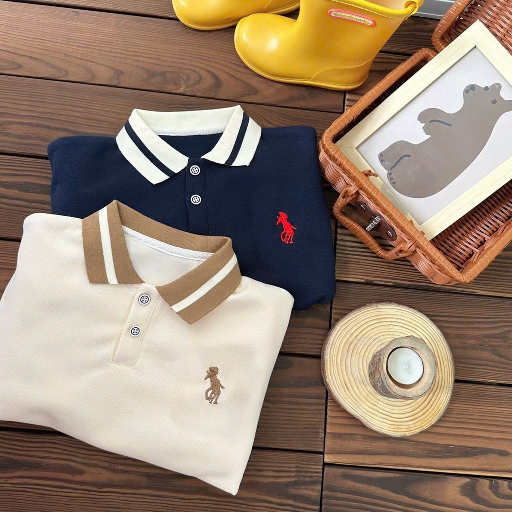 BỘ DÀI NỈ HAI DA POLO THÊU NGỰA 2 MÀU BÉ TRAI
