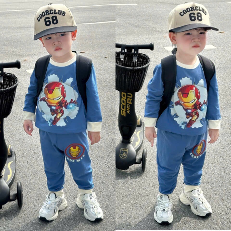 SET 2 BỘ DÀI IRONMAN CAPTION SIÊU NGẦU BÉ TRAI