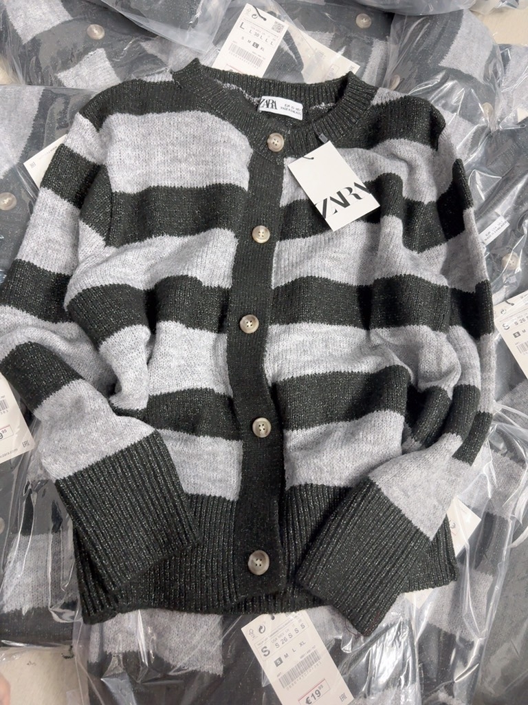 ÁO LEN CARDIGAN PHỐI KẺ ZRRR SẴN